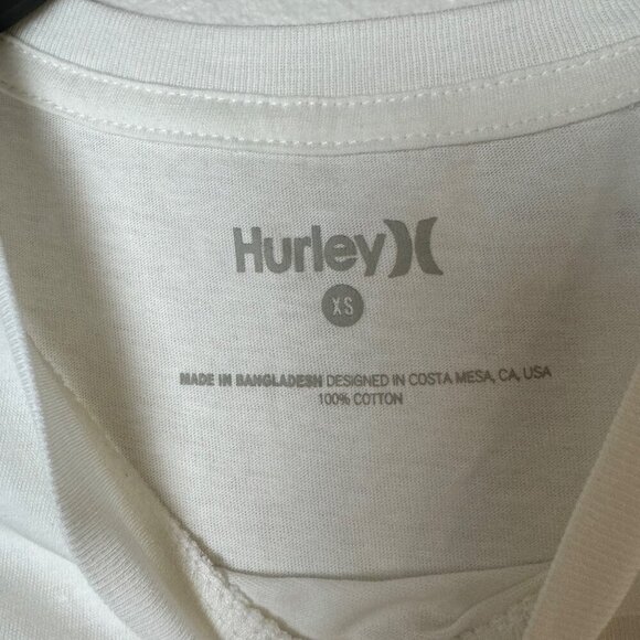 Hurley Alexes Muscle Crew Tank XS Marshmallow White 100% Cotton - Picture 5 of 6